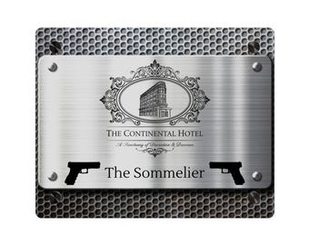 John Wick Sommelier Acrylic Wall Sign | Personalized Modern Metal-Looking Plaque