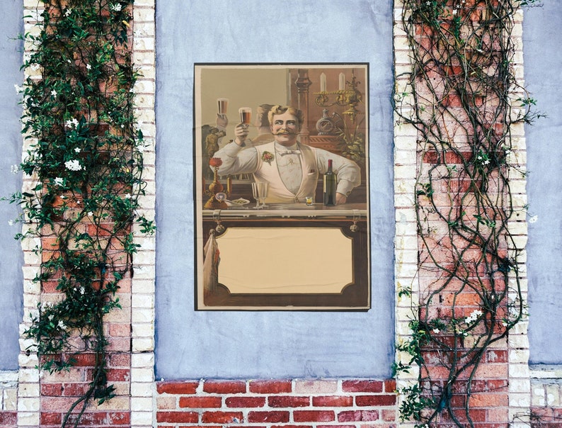 Custom Vintage Bartender Poster Personalized Wall Art for Bar or Man