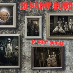 Creepy Portrait Photos Digital Download | Halloween Collage Images