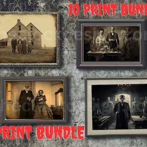 Scary Photo Download Ghost Prints | 10 Print Bundle | Scary Halloween | Digital Collage | Antique Scrapbook | Journal Decorations