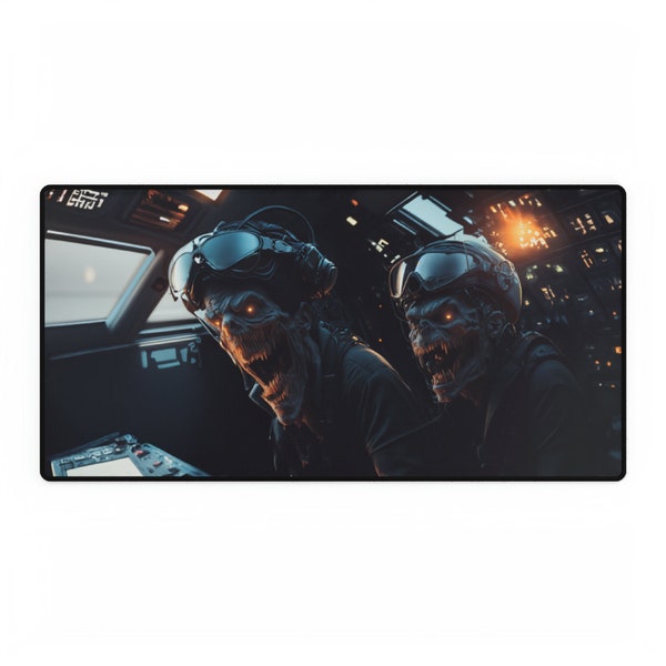 Zombie Pilot Mouse Pads - Eerie Aviation-Themed Desk Accessories, Perfect for Gamers & Horror Fans, Zombie Invasion Ready