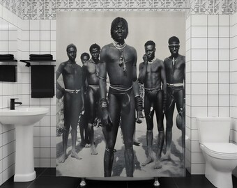 African Tribe Shower Curtain 2 Options | Bathroom Companions Stand Guard
