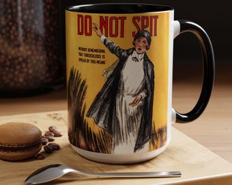 Nurse Coffee Mug with Vintage Do Not Spit Design | Quirky Medical Humor