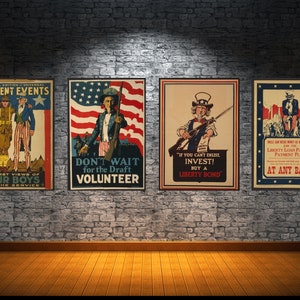 Vintage WW2 Military Recruitment Poster Set (Digital Download)