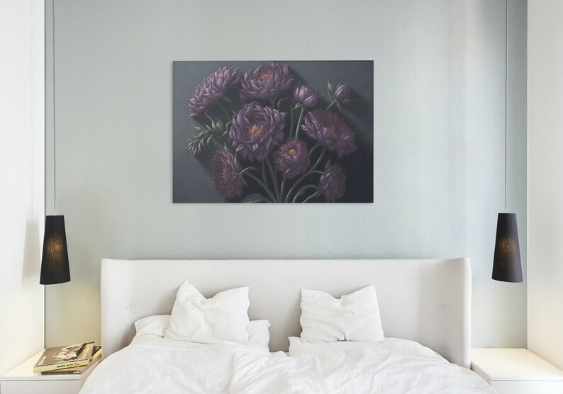 Contemporary Floral Wall Art Sleek Canvas With Lively Garden Flowers
