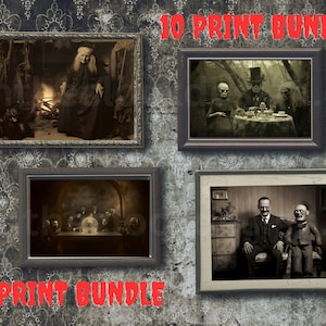 Creepy Scary Photo Download 10 Printable Vintage Collage Bundle Instant Digital Antique Scrapbook Journal Decor