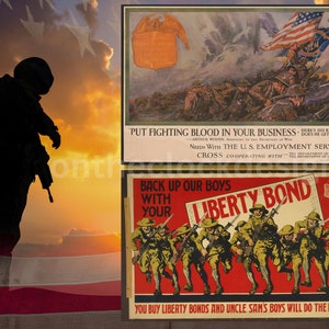 Vintage Military Recruitment Poster Art: US Enlistment Prints (Digital Download)