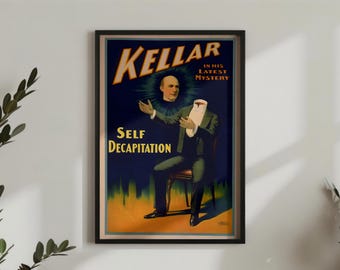 Vintage Kellar Magician Poster | Pluribus Prop | Magic Enthusiast Gift |