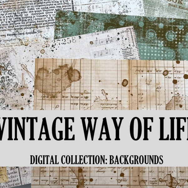 Collection numérique : mode de vie vintage, arrière-plans
