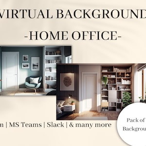 Home Office Background | Virtual Background | Zoom Background | Teams Background | Virtual Meeting | Background Bundle | 10 High Res Images