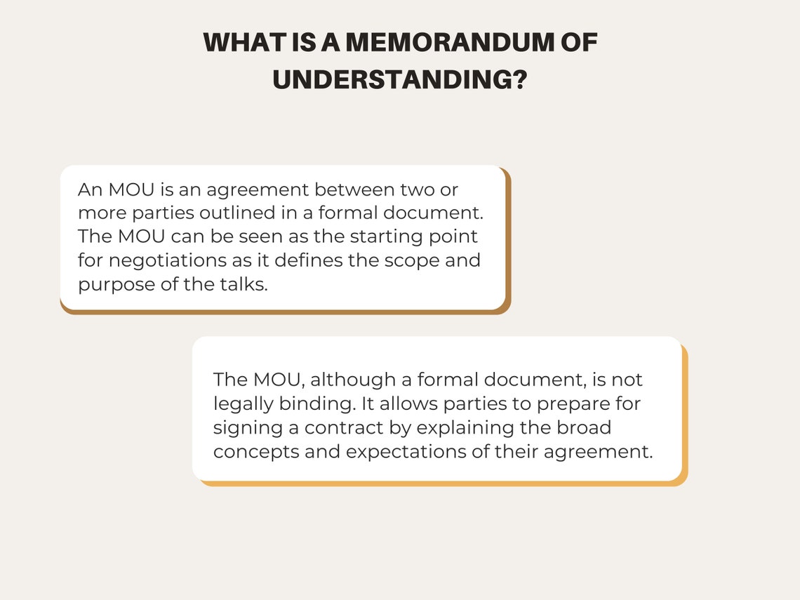 MOU, Memorandum of Understanding Template, Nonbinding Agreement