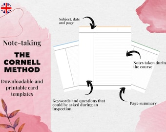 Cornell Note-Taking Printables | Study Aid