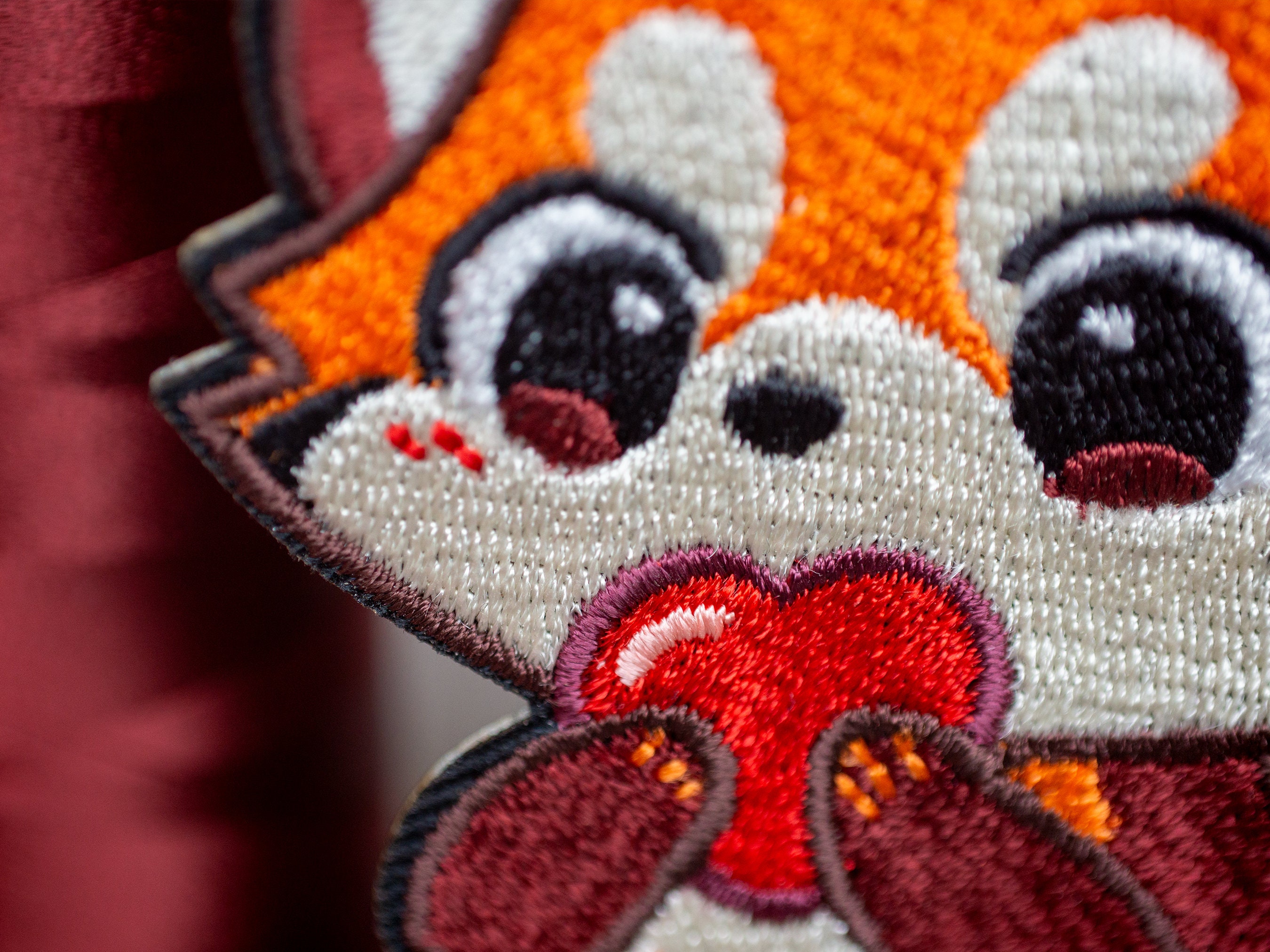Red Panda Embroidered Patch Love Heart Iron on Patch - Etsy
