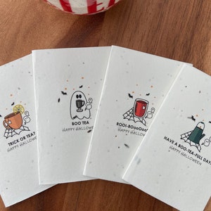 Seed Cards Pflanzlich Mit Umschlägen | Minimalistisch | Wildblumen-Samenpapier | Umweltfreundlich | Geburtstag | Halloween | Blankokarten | Herbst | A7