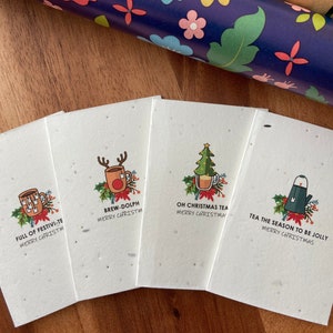 Seed Cards Pflanzlich Mit Umschlägen | Minimalistisch | Wildblumen-Samenpapier | Zero Waste Geschenk | Weihnachten | Feiertage | 12er Pack | Schüttung | A7