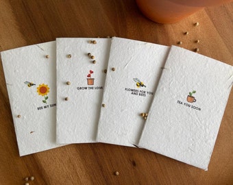 Cartes de graines à planter avec enveloppes | Minimaliste | Papier de graines de lavande | cadeau zéro déchet | Mariage | Anniversaire | Mère | postale de graine | A7