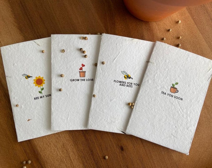 Plantable Seed Cards with Envelopes: Flowers & Herbs, Eco-Friendly A7 | Boutique Size Greeting Cards