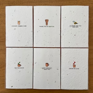 Cartes de graines à planter avec enveloppes | Minimaliste | Fleurs Herbes Graines Papier | Respectueux de l'environnement | Meilleure amie | Anniversaire | postale de graine | A7 | Amour
