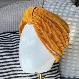 Pleated turban, head wrap, gifts for cancer, chemo, alopecia