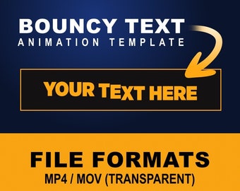 Bouncy Text Animation Template Custom Text Animation, Adobe After Effects Template, Personalized Animation Template For Motion Graphics, MP4