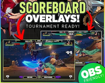 2XKO Scoreboard Overlay, Fighting Game Scoreboard Overlay, Customizable FGC Versus Scoreboard For 2XKO, OBS Friendly, PNG Graphics, 6 Colors