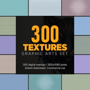 Paquete SVG de conjunto de artes gráficas de 300 texturas, textura gráfica para diseñadores, texturas de arte ingeniosas para creadores, superposición de retratos Descarga instantánea