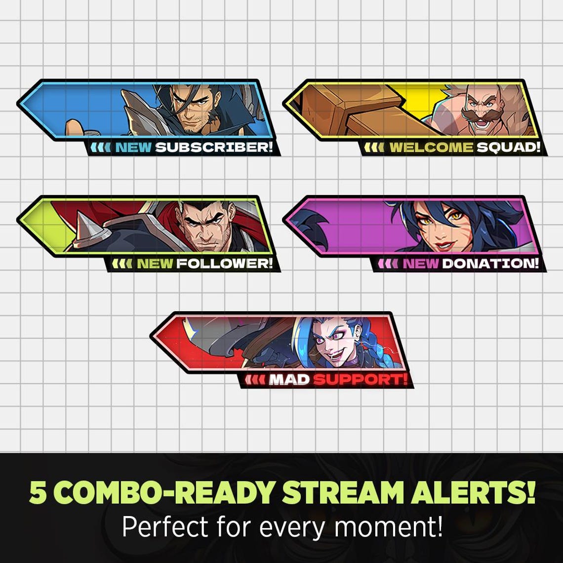 2XKO Animated Streamer Alerts, 2XKO Streamer Alert Widgets for Stream ...