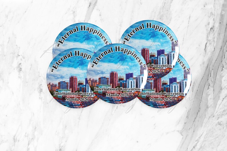 Manila Button Pin 2026 International Convention Manila Philippines Pins Eternal Happiness ...