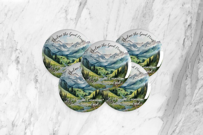 2024 Special Convention Zurich, Switzerland Swiss Alps Pins Declare the Good News Pins Special