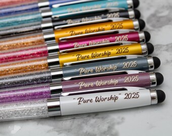 Pure Worship 2025 Convention Pens | JW Stylus Pens | Glitter Pens | JW Spanish Adoracion Pura Pens | Multi pen pack Assorted Color Mix