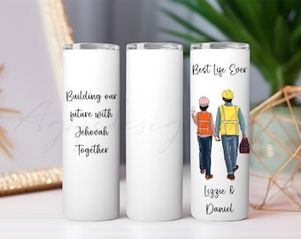 LDC  Couple  Tumbler| JW Tumbler for Couples ldc | Spanish ldc tumbler gift | Construction JW Tumbler | Building our future with Jehovah
