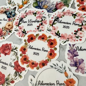 Pure Worship Convention 2025 Stickers | JW Floral Stickers | JW Convention Stickers 2025| JW Spanish & English Stickers | Convention Gifts