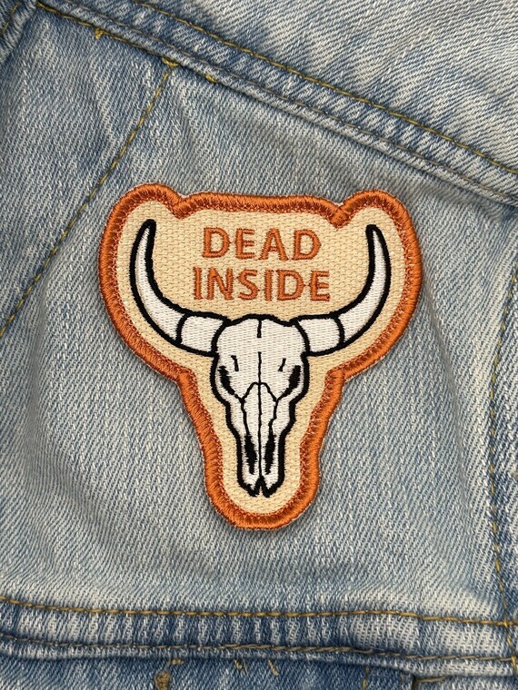 Dead Inside Longhorn Skull Embroidered Patch