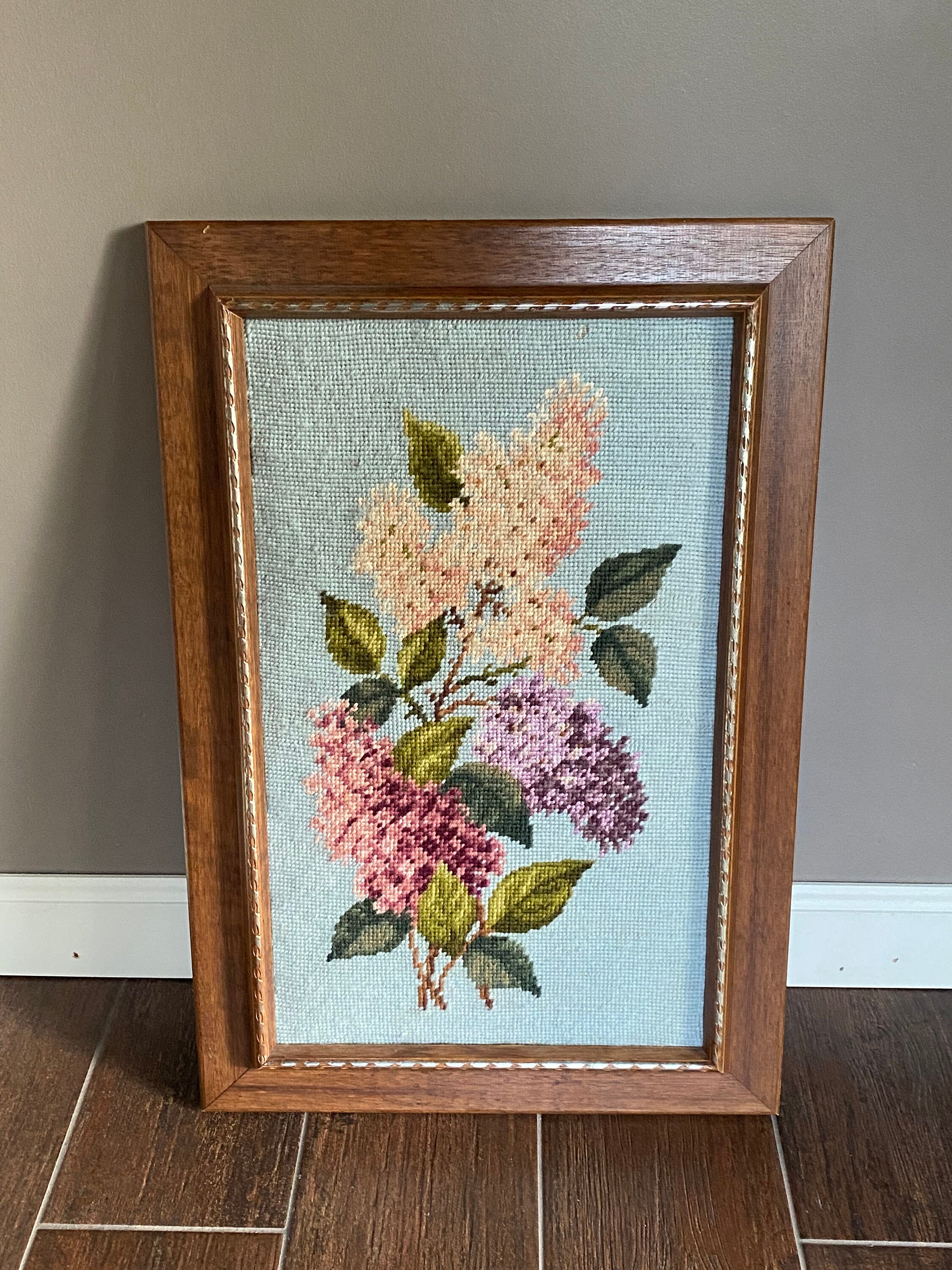 Vintage Needlepoint Framed Etsy