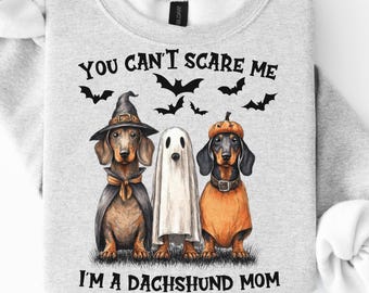 Funny Dachshund Mom Halloween Sweatshirt, Wiener Dog Skeleton Graphic Crewneck, Spooky Doxie Dog Lover Gift for Women, Doxie Mama Gift