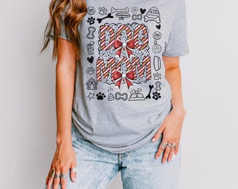 Camiseta navideña para mamá de perro, linda camiseta para mamá de perro, linda camiseta para amantes de los perros, camiseta para mamá de perro, camiseta navideña para mamá de perro, camiseta para mamá de piel, regalo para mamá de perro