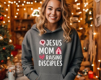 Christian Sweatshirt Homeschool Mom Hoodie Jesus Sweatshirt Homeschooling Mama Motherhood Ministry Homestead Mom Blessed Mom Religious