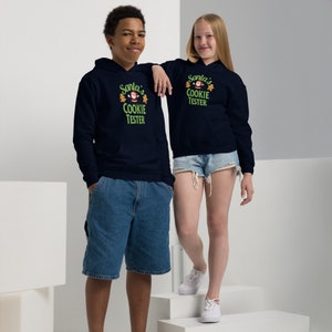 Dziecięca bluza z kapturem z motywem świątecznym Bluza z ciasteczkami świątecznymi Bluza z piernikowym ciasteczkiem i Mikołajem Bluza z kapturem dla chłopca Bluza z kapturem dla dziewczynki Prezent świąteczny dla dzieci