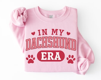 Felpa per amanti dei bassotti, felpa girocollo carina per mamme di bassotti, regalo rosa per amanti dei cani, abbigliamento per proprietari di bassotti, idea regalo per mamme di cani, mamma di bassotti
