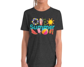 Uniseks zomer-T-shirt met korte mouwen voor jongeren | Strand-T-shirt | Vakantie-T-shirt | Vakantie-T-shirt | Geweldig kerstcadeau