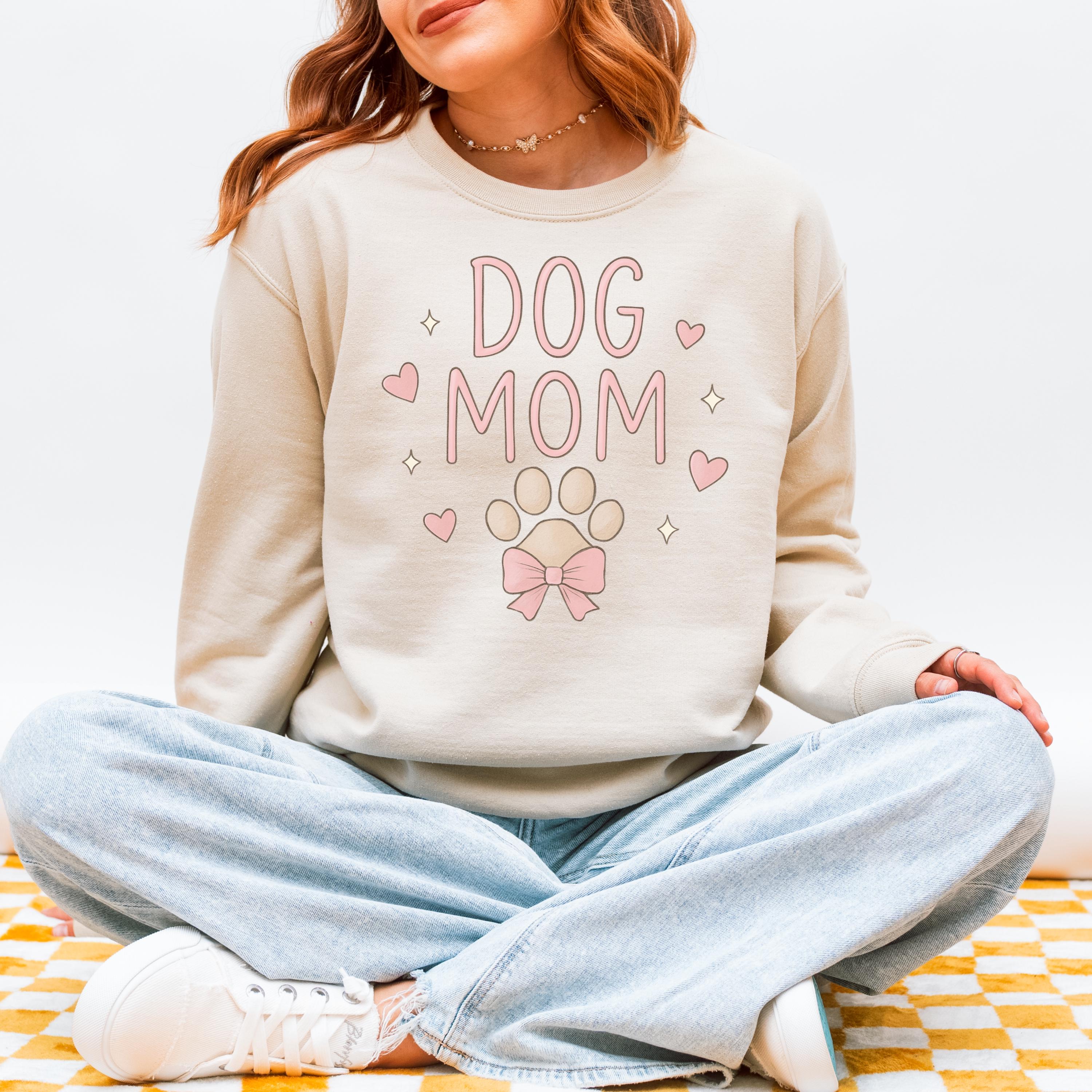Sweat maman chien, sweat maman chien, sweat chien mignon, sweat chien Saint-Valentin, pull amoureux des chiens, noeud coquette, cadeau pour maman chie