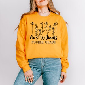 Personalized Teacher Sweatshirt, Custom Teacher Name Shirt, Back To School, First Day Of School, Teacher Team, Teacher Appreciation Gift