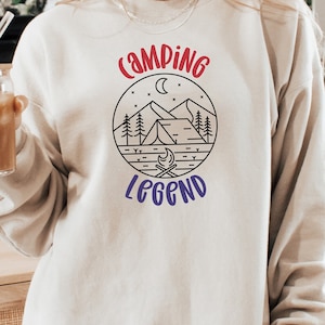Camping Sweatshirt Outdoor Sweatshirt Campfire Sweatshirt Outdoor Hiking Pullover Camping Mode Sweatshirt Camper Mom Adventure Sweatshirt