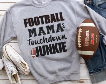 Bluza z kapturem Football Mama, bluza z okrągłym dekoltem Game Day Mom, koszulka z nadrukiem Touchdown Football, prezent dla Football Mom, odzież sportowa na jesień, strój na niedzielny mecz