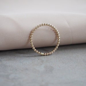 Beaded Gold Filled Ring, 14K Gold Filled Stacking Ring, Dainty Gold Filled Ring, Simple Everyday Jewelry, Gift for Her, Minimalist Ring image 2