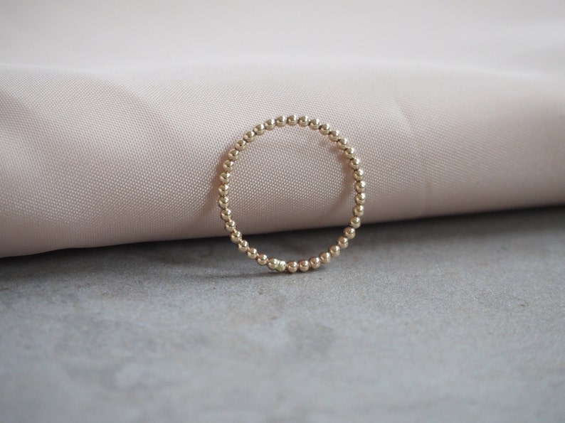 Beaded Gold Filled Ring, 14K Gold Filled Stacking Ring, Dainty Gold Filled Ring, Simple Everyday Jewelry, Gift for Her, Minimalist Ring image 2