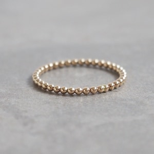 Beaded Gold Filled Ring, 14K Gold Filled Stacking Ring, Dainty Gold Filled Ring, Simple Everyday Jewelry, Gift for Her, Minimalist Ring image 1