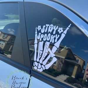 Stay Spooky Skeleton Ghost Rock On * bumper sticker | decal | sticker | vinyl | car accessories | car window | bumper sticker | accessory