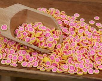 Pink Grapefruit Clay Slices, Polymer Clay Slices, Polymer Slices, Fruit Slices, Decoden, Slime Supplies