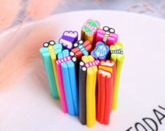 10 Polymer Clay Dragon Fly Canes Slices, 50mm x 10mm